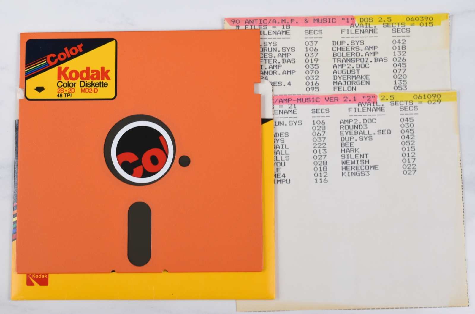 Vtg Kodak Computer Floppy Disk-Rare, Untested, As-Is (Atari, Antic 90/AMP Music)