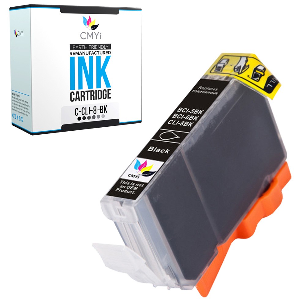 CMYi 1PK CLI-8 Black Ink Cartridge for Canon PIXMA iP5200R iX5000 MP500 MP600