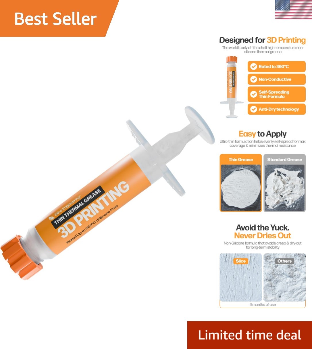 Thin Film Thermal Grease for 3D Printer | High-Temperature Grease Paste Repla...