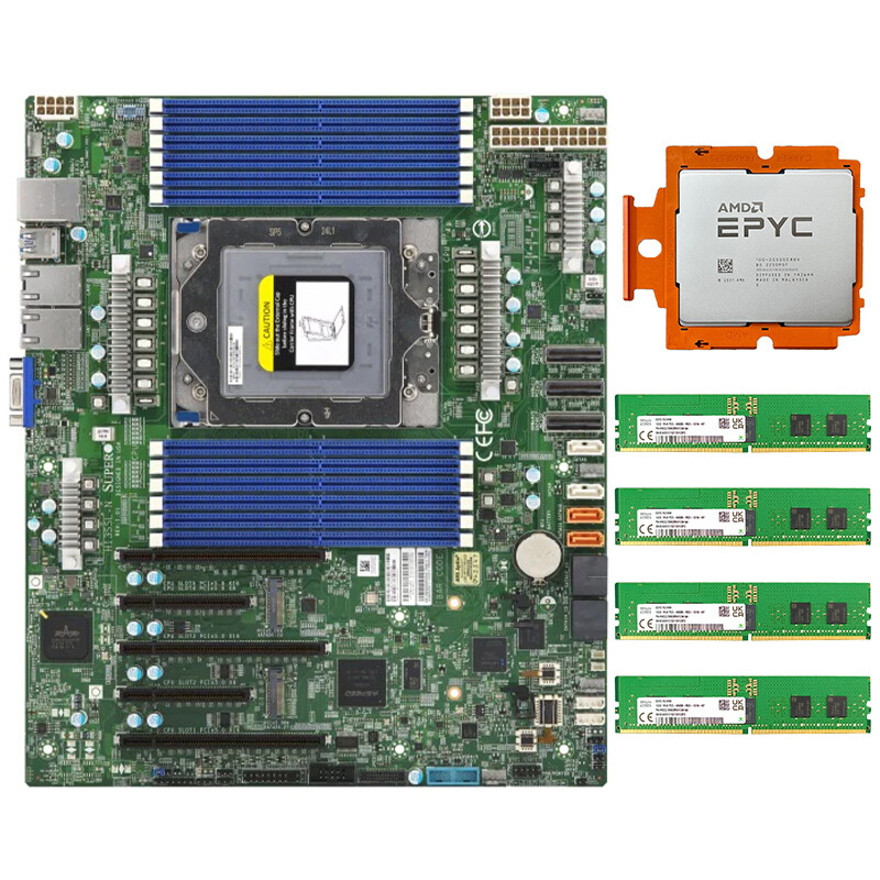 Supermicro H13SSL-N +AMD EPYC Genoa 9334 QS +64G SK hynix (16G *4) 1RX8 PC5-4800