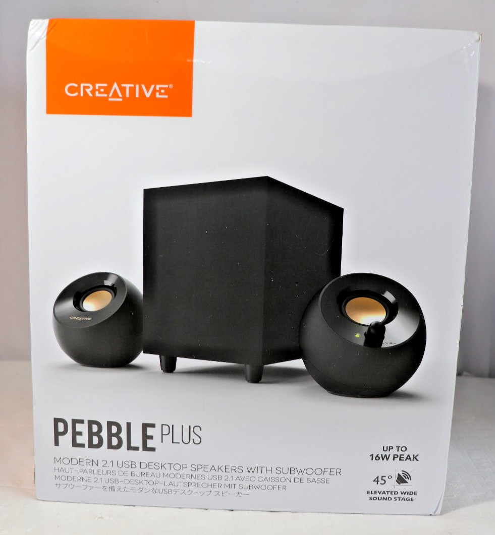 Creative Pebble Plus 2.1 USB Powered Desktop Speakers w/ Subwoofer Black