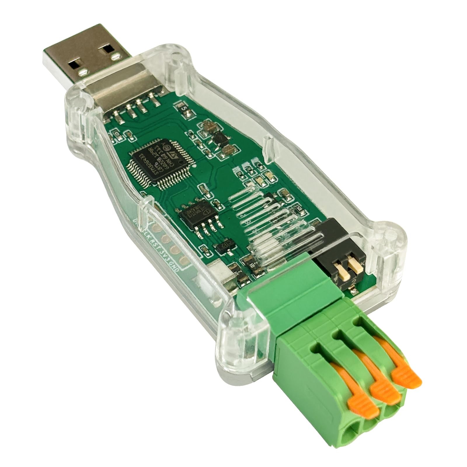 DSD TECH SH-C31A USB-A to CAN Bus CAN FD Adapter Non-Isolated Green CANable 2.0