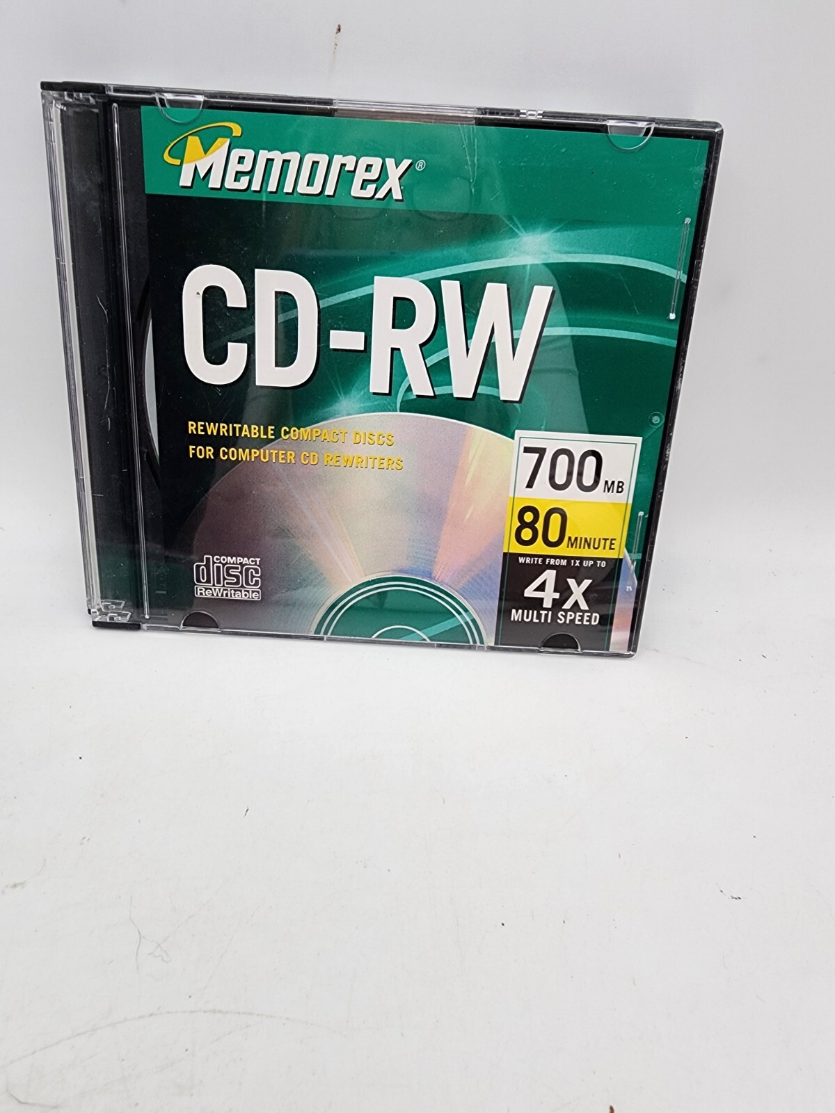 MEMOREX CD-RW REWRITABLE 3 Cd700MB 80 MINUTES w/SLIM JEWEL CASES 4X SPEED E4-50w