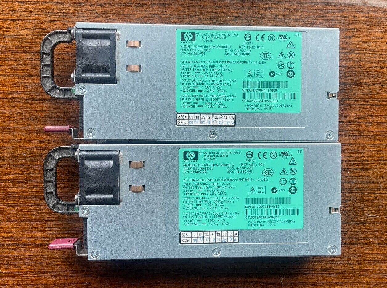 HP 1200W Power Supply DPS-1200FB A HSTNS-PD11 Tested and Cleaned
