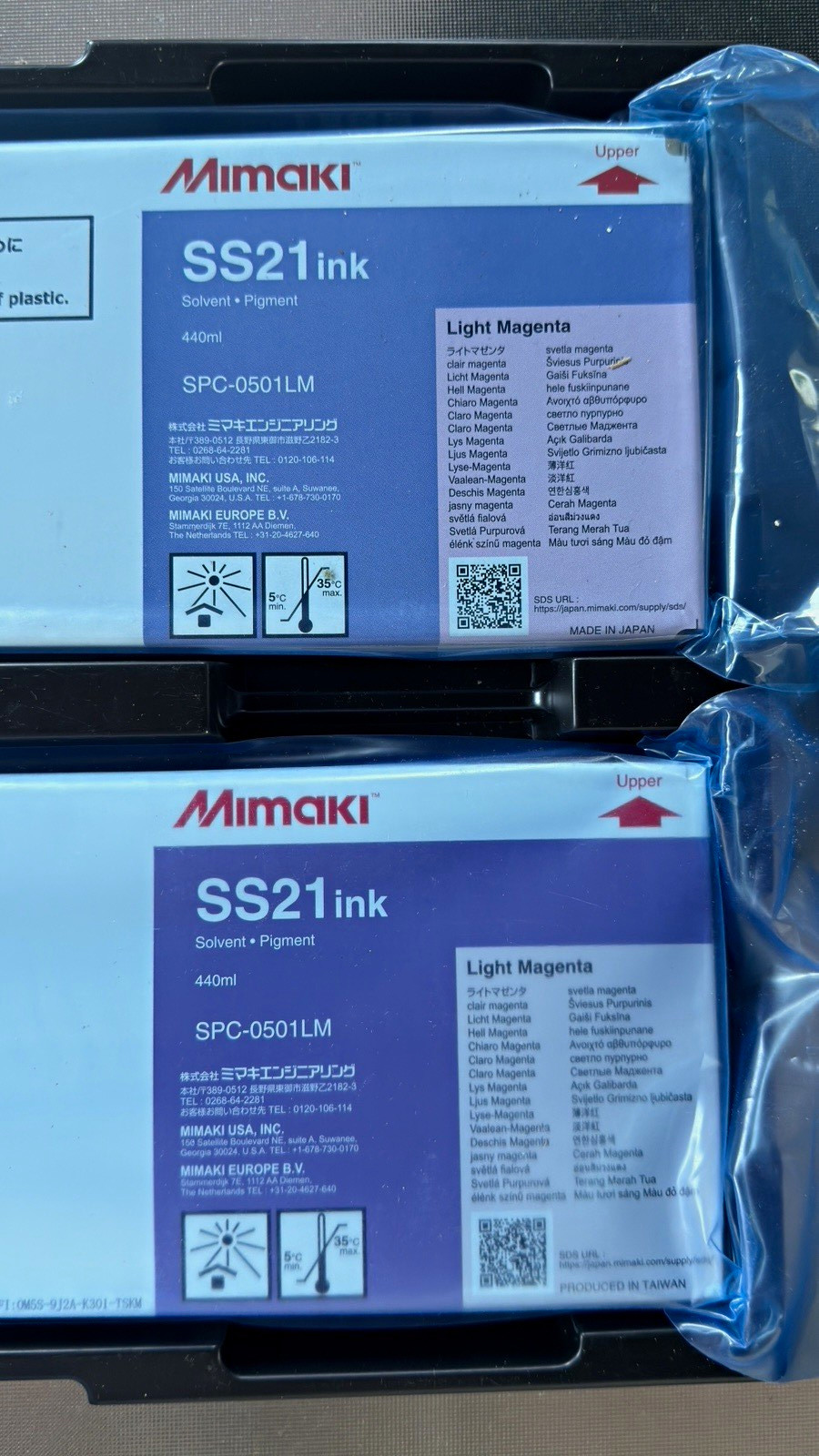 Mimaki SS21 Genuine Inkjet Ink 440ml Light Magenta/Cyan/Orange MPNs