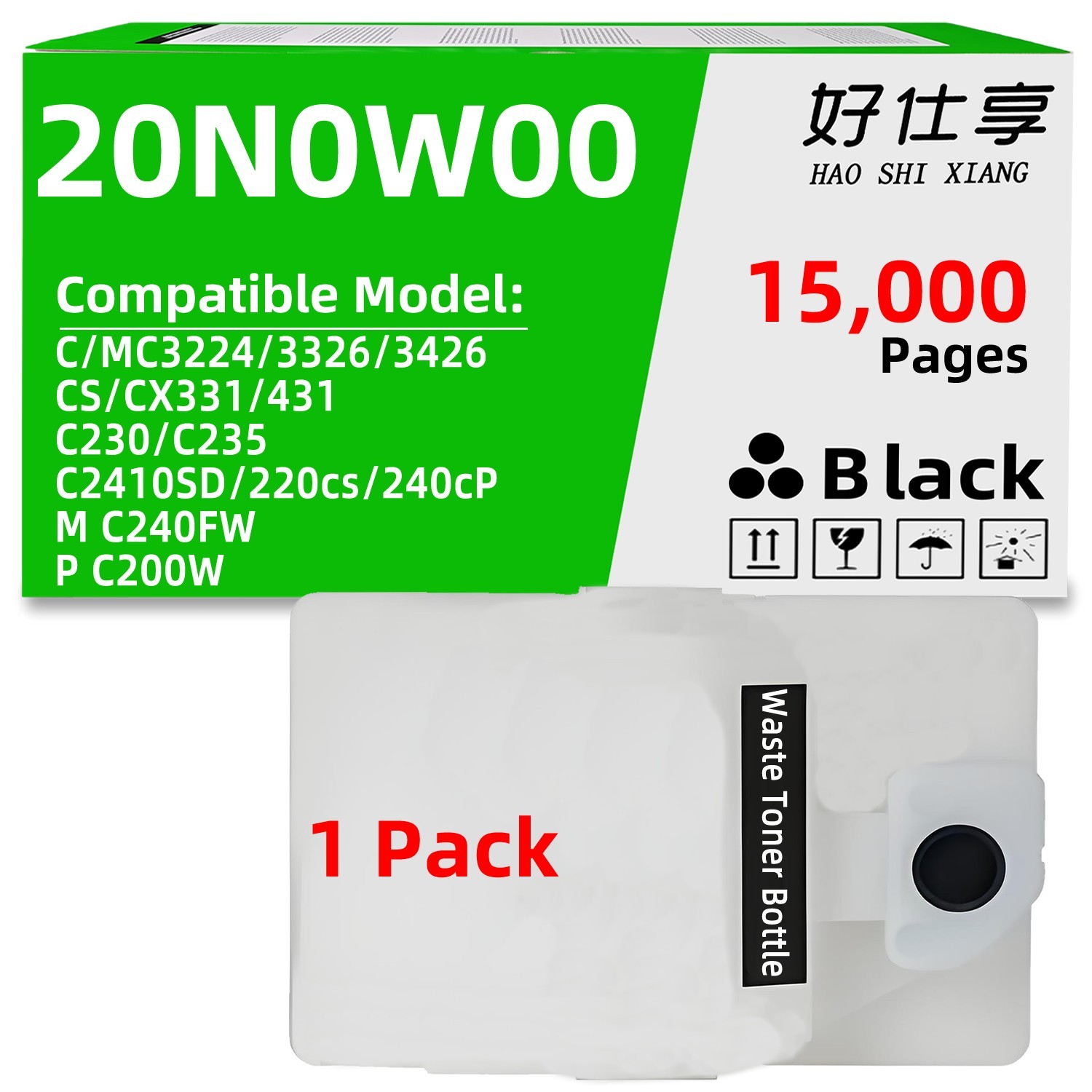 20N0W00 Waste Toner Bottle Compatible for Lexmark MC3224 C3326 MC3326 C/MC3426