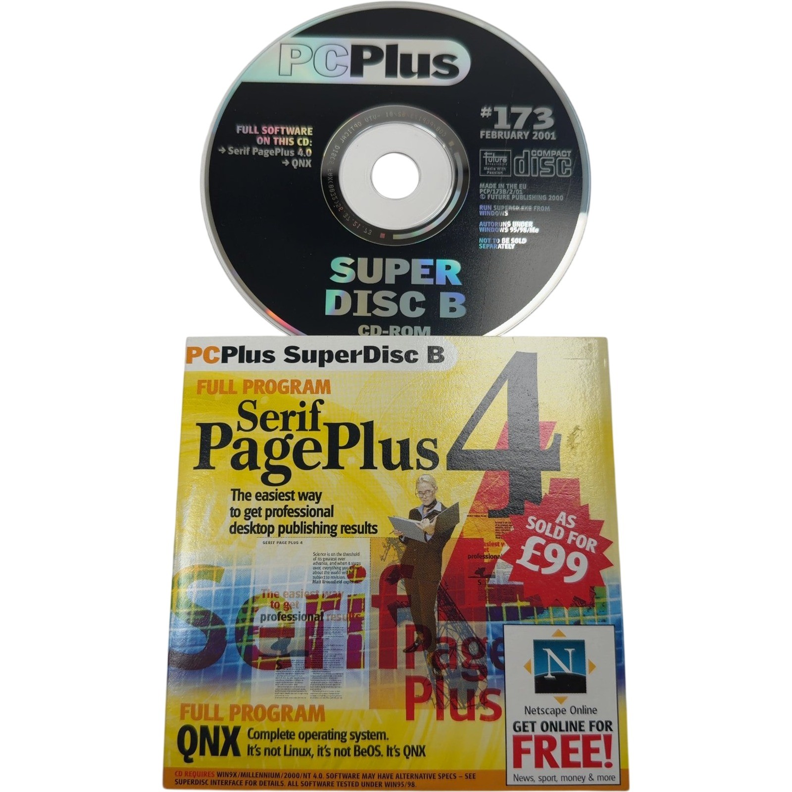 PCPlus SuperDisc Serif PagePlus 4.0 CD-ROM Software Desktop Publishing Used
