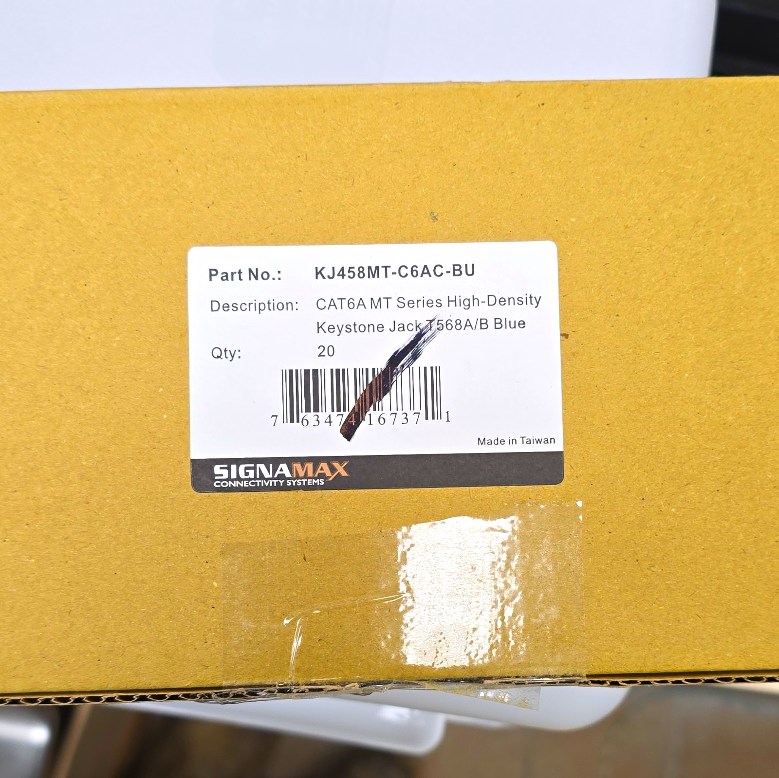 Signamax Cat6A MT Series High-Density Keystone Jack RJ-45 Female T568A/B Blue