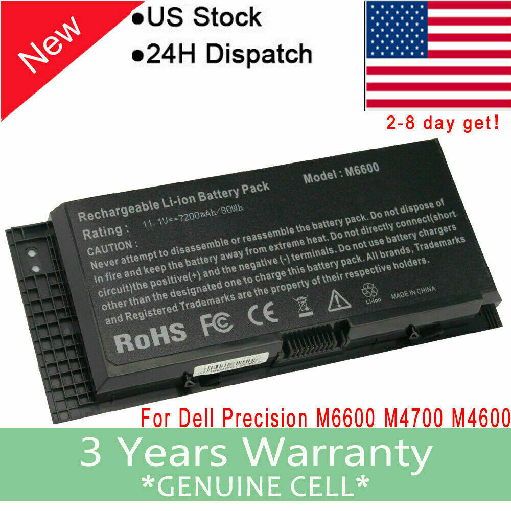 New FV993 M6600 Battery for Dell Precision M4800 M4600 M6800 FJJ4W 11.1V 89WH