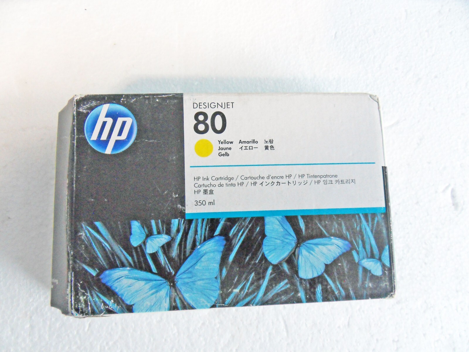 NOS Sealed Box  HP 80 DesignJet Yellow c4848a Ink Cartridge 350ml Free US Ship