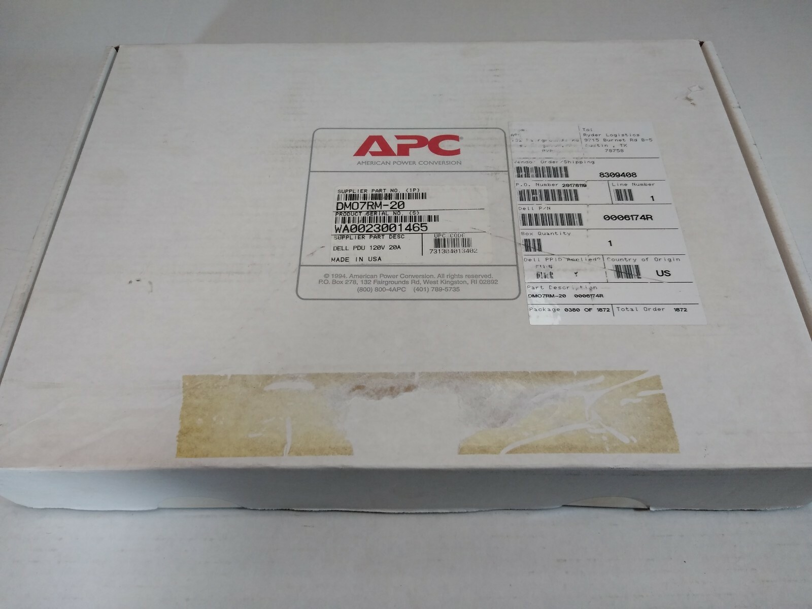 Dell APC DMO7RM-20T PDU Power Distribution Unit NIB