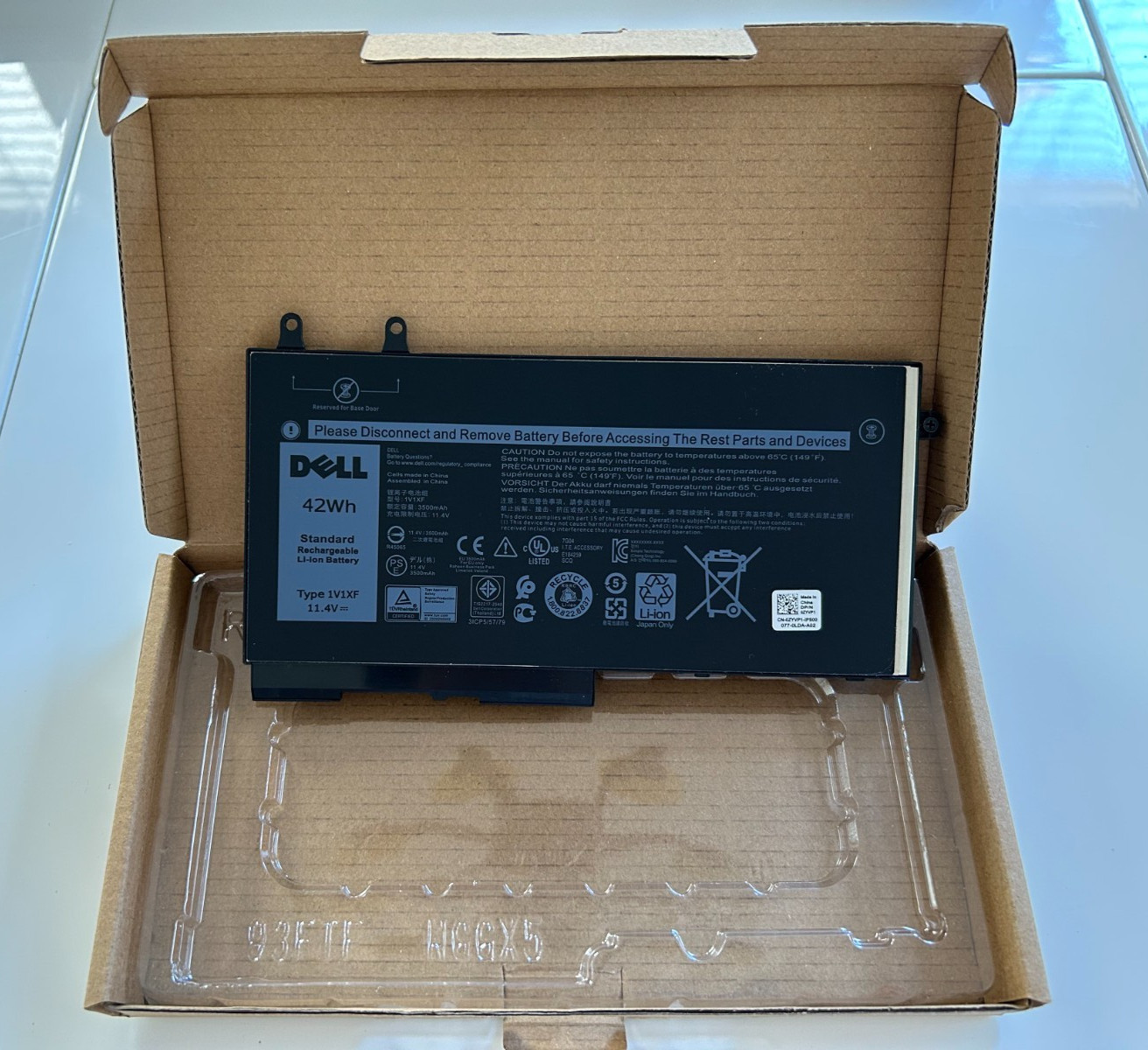 Genuine 1V1XF 27W58 Battery For Dell Latitude 5500 5510 Precision 3540 3550 42Wh