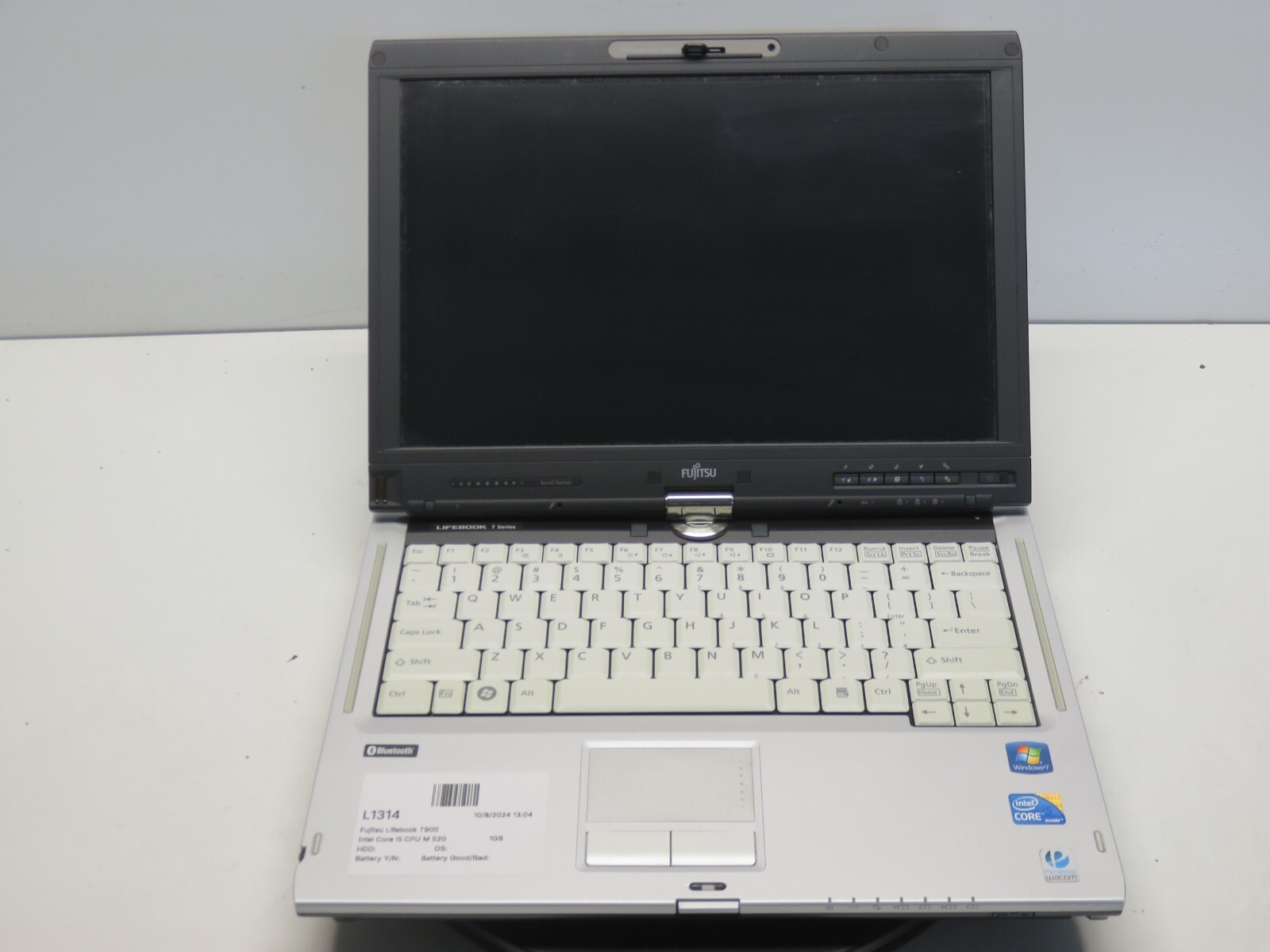 Fujitsu Lifebook T900  Intel Core i5 CPU M 520 2.40GHz 1GB NO HDD No Batt
