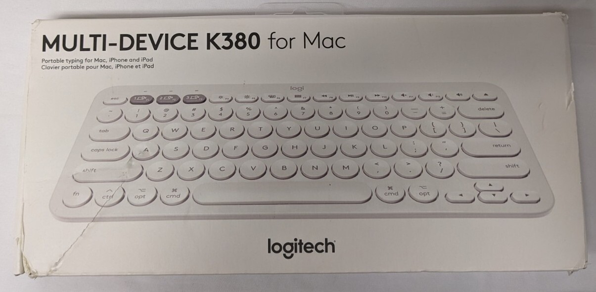 Logitech K380 (920-009729) Bluetooth Keyboard for Mac-Off White