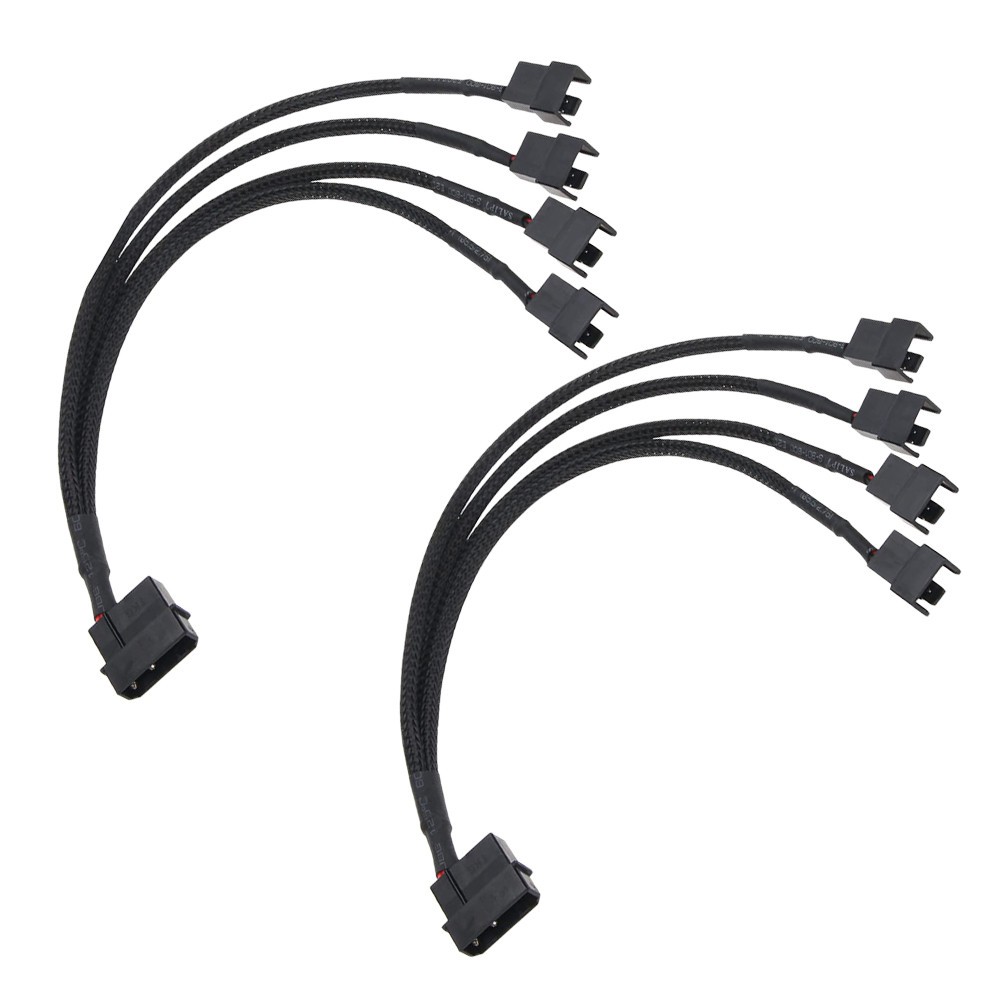 2 PCS Fan Adapter Cable Cooling Fan 1 to 4 Converter Extension Y Splitter