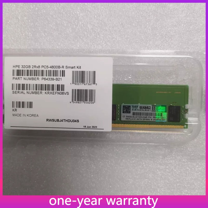P64339-B21 P64341-0A1 HPE 32GB 2Rx8 DDR5 PC5-4800 UDIMM ECC Gen11 DL20 Memory