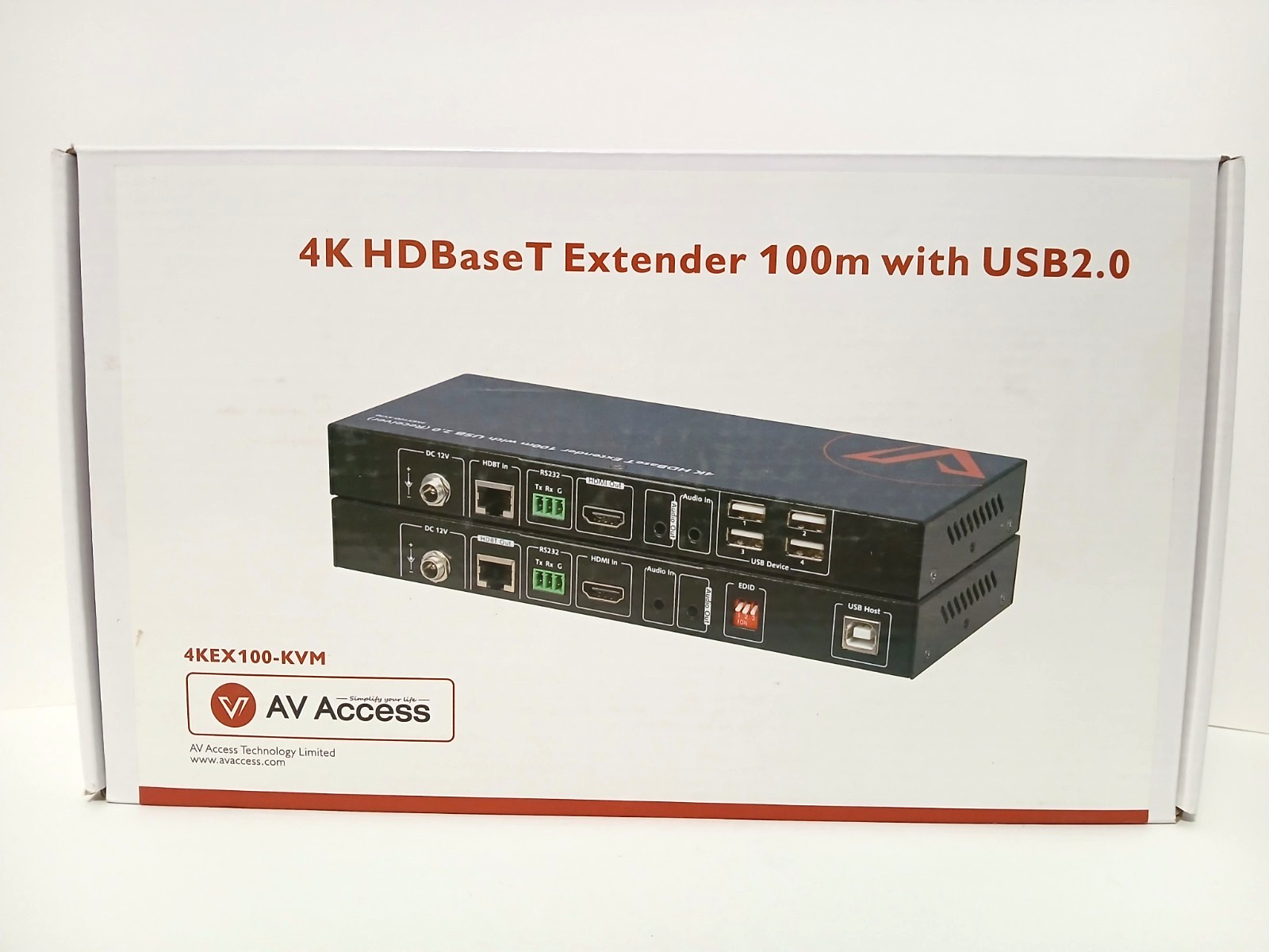 AV Access 4K HDBaseT Extender 100m (300ft) w/ USB 2.0 4Kx2K@60Hz NEW