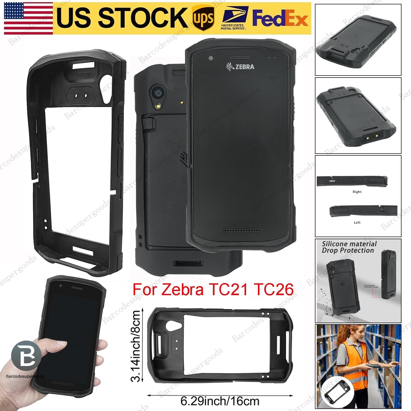 Protective Cover Rugged Boot For Zebra TC21 TC26 Touch Computer Sleeve