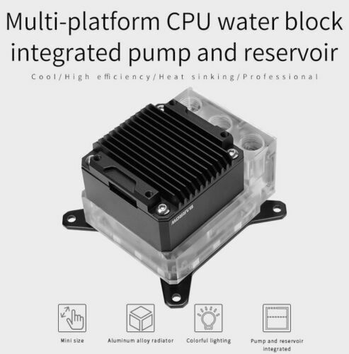 Barrow CPU block integrated pump reservoir for INTEL or AMD - USA Stock