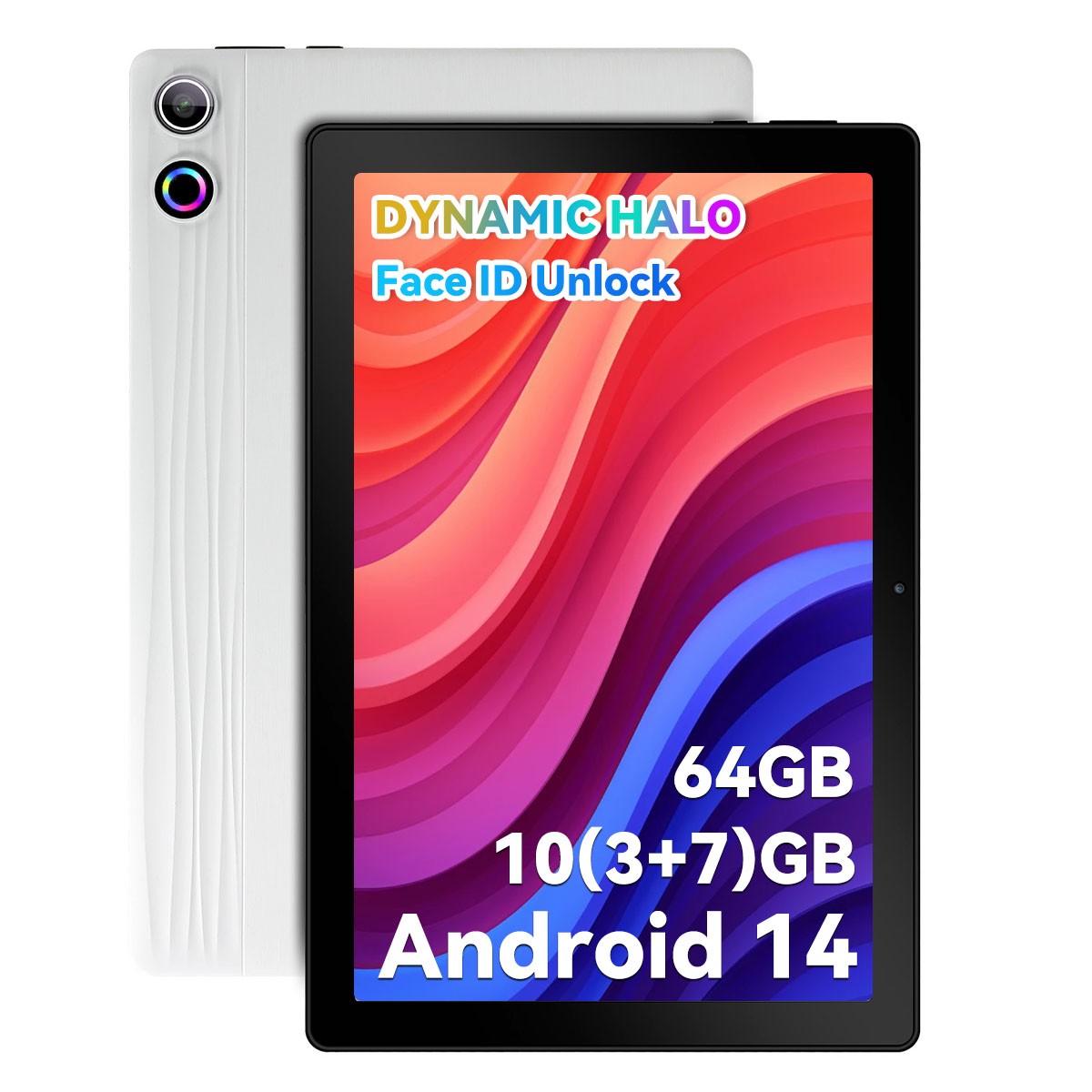 Anmecs Tablet 10.1 inch Android 14 with 10GB RAM 64GB ROM Bluetooth Dual Camera