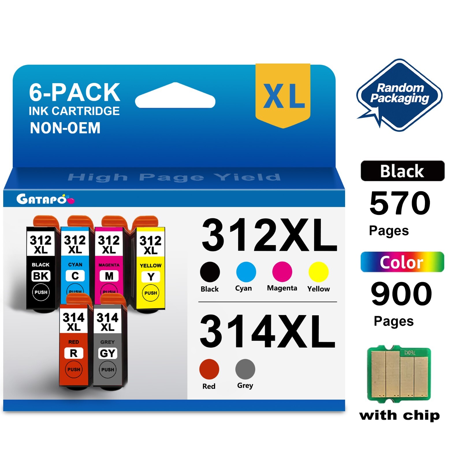 312XL 314XL Ink Cartridge Replacement for 312XL 314XL Ink Cartridges