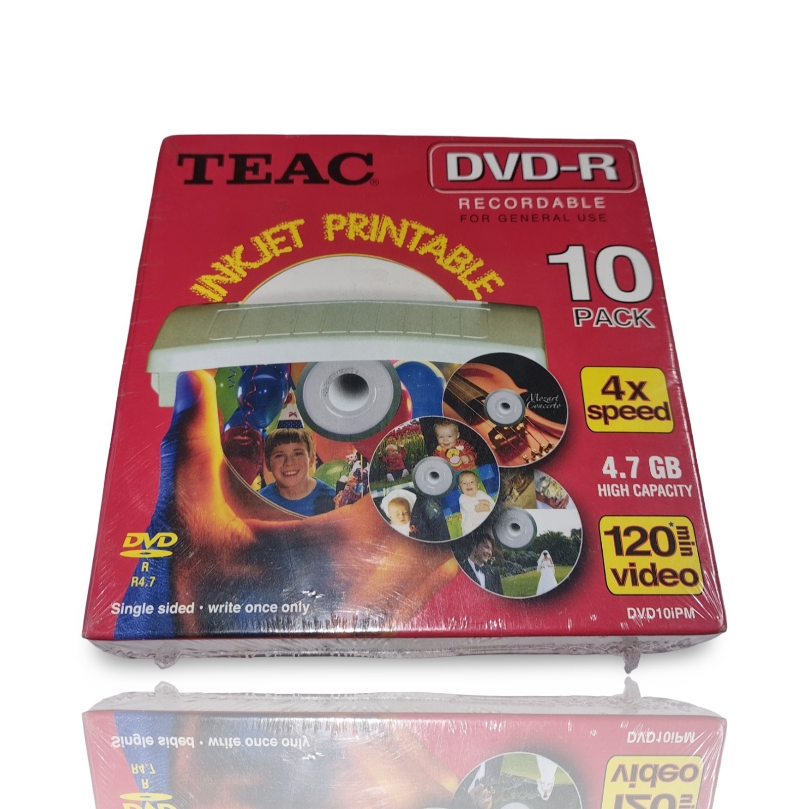 TEAC DVD+R 4x Speed 4.7GB 120Min Inkjet Printable 10 Pack BRAND NEW SEALED