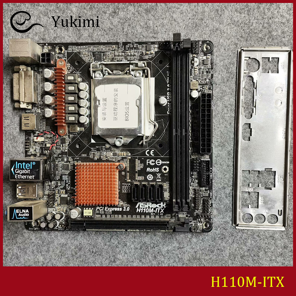 FOR ASROCK H110M-ITX DDR4*2 LGA 1151 32GB HDMI DVI-D Mini-ITX Motherboard Test