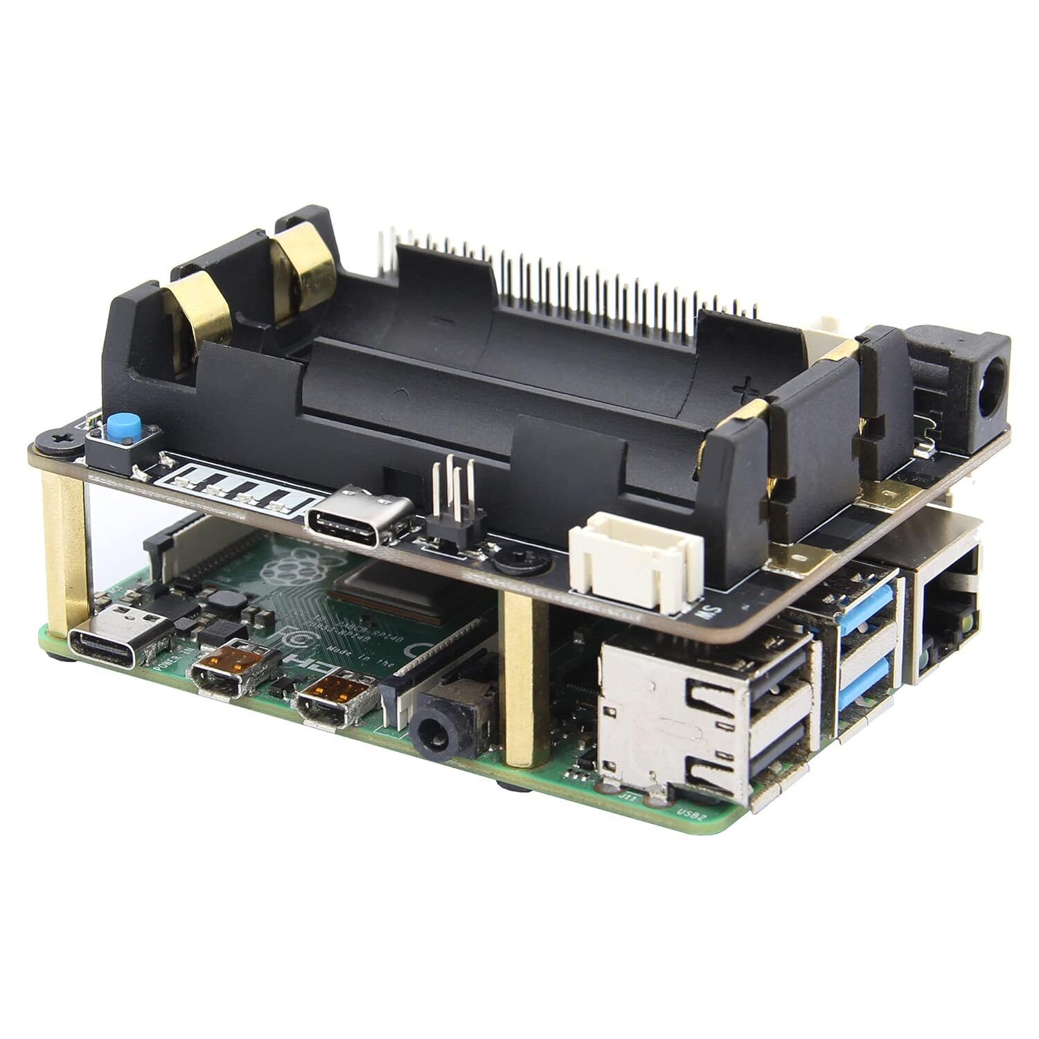 Geekworm UPS for Raspberry Pi, X728 V2.3 (Max 5.1V 6A) 18650 UPS & Power Manag