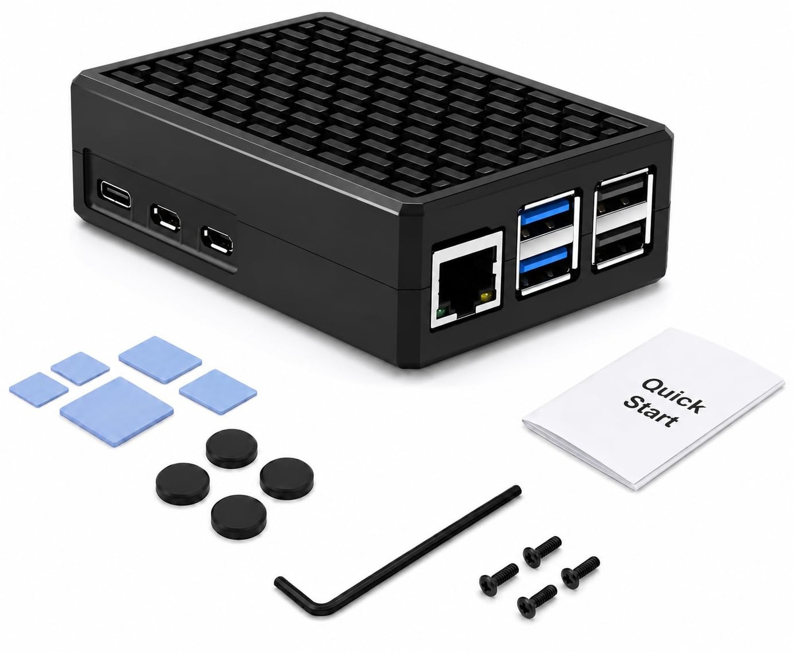 iUniker Aluminum Case for Raspberry Pi 5, Fanless Passive Cooling Metal Heats...