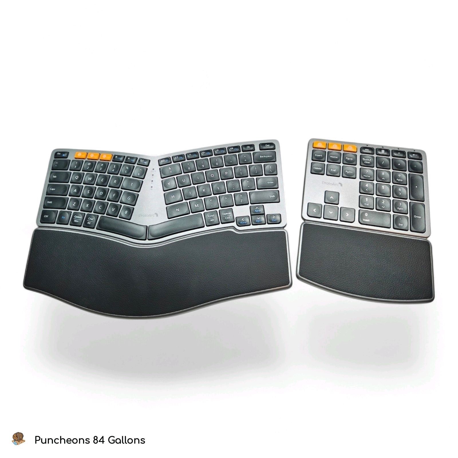 PROTOARC EK04 N + Mini Wireless Ergonomic Keyboard + Separated Number Pad 