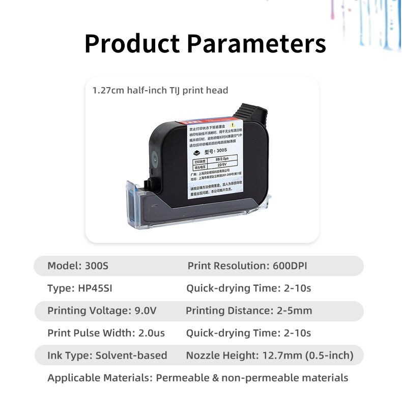 Replacement Ink Cartridge 3 Pack 12.7mm Handheld Inkjet Printer