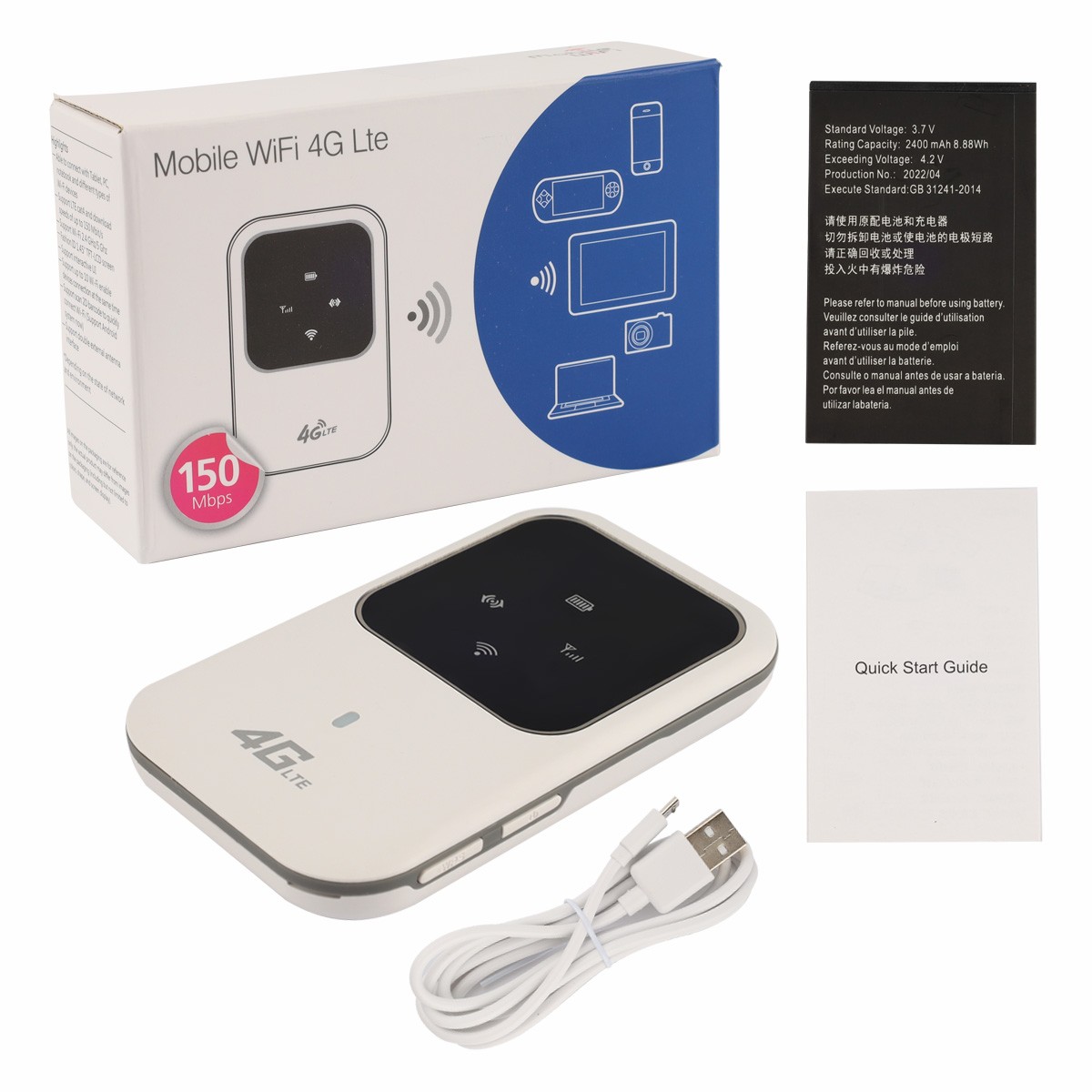 Portable 4G WiFi Hotspot w/ Smart LED Indicators 5V USB Charging Global Use New