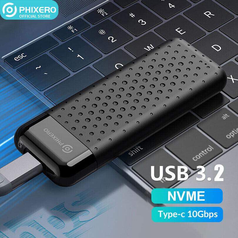 PHIXERO M.2 NVMe SSD Enclosure USB3.2 Gen 2 10Gbps External SSD Case M.2 Reader