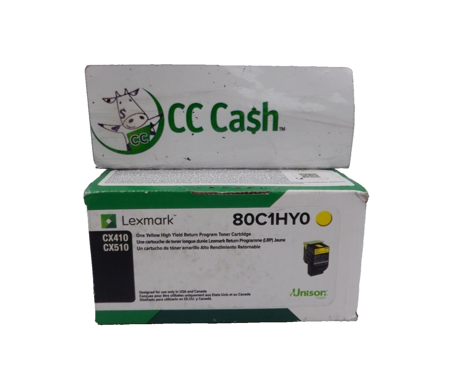 Genuine Lexmark 80C1HY0 Yellow High Y.  Return P. Toner Cartridge F.Shipping D
