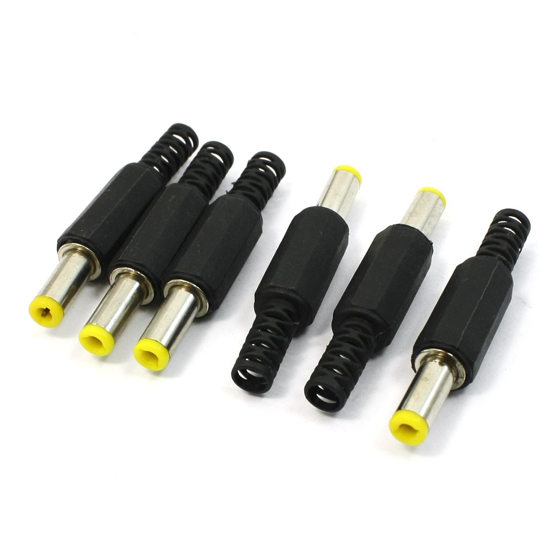 6Pcs 5.5mm x 2.5mm DC Power Connectors Male Bucket Connectors Black