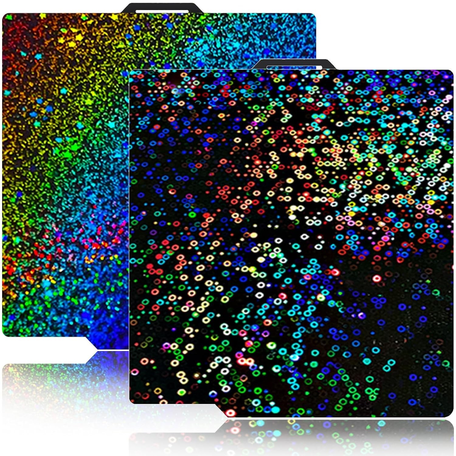 Versatile 257x257mm Build Plate for Bambu Lab - Circle & Star Holographic Design