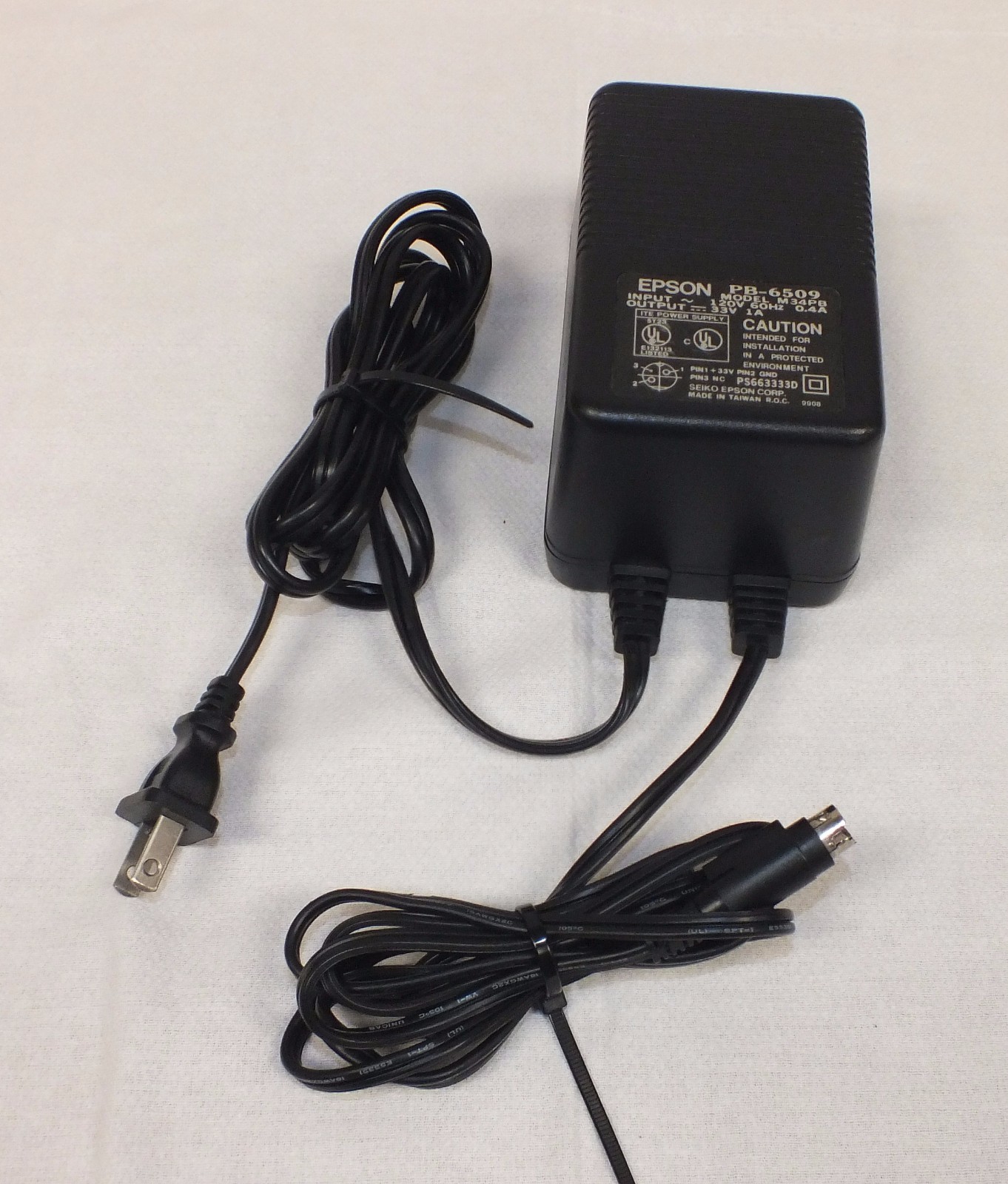 Genuine Epson (M34PB) 33V 1A 60Hz Ac Adapter Power Supply Charger (PB-6509)
