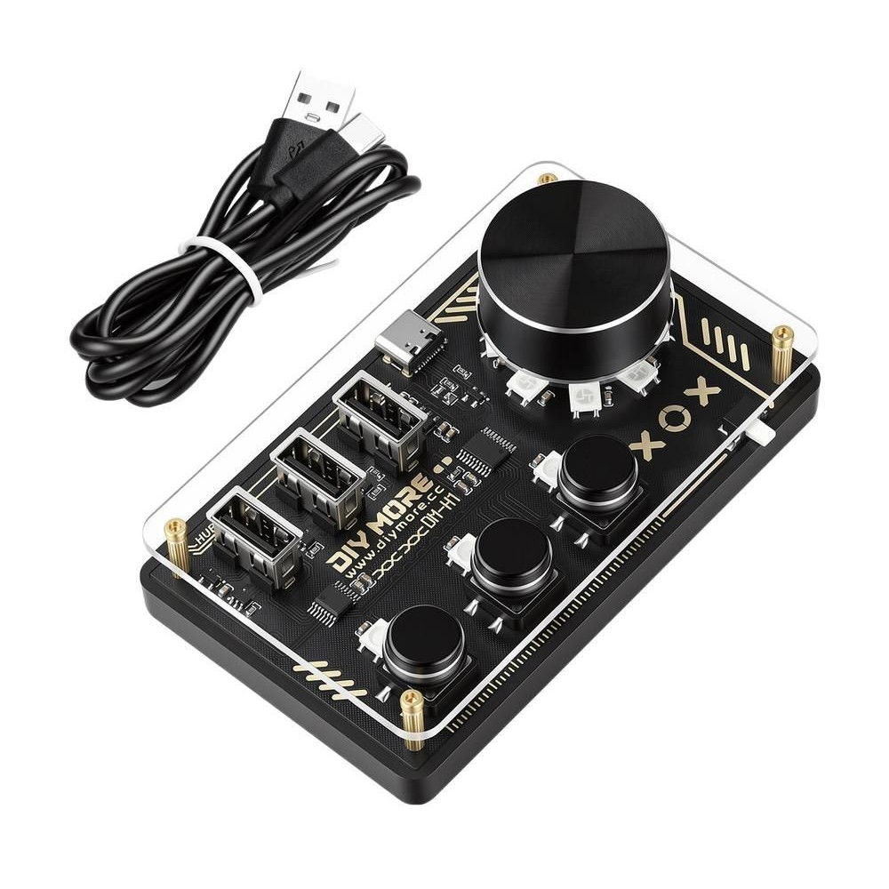 CH554T DC5V USB HUB Dock Desktop Macro Controller WS2812B RGB LED WebHID Config