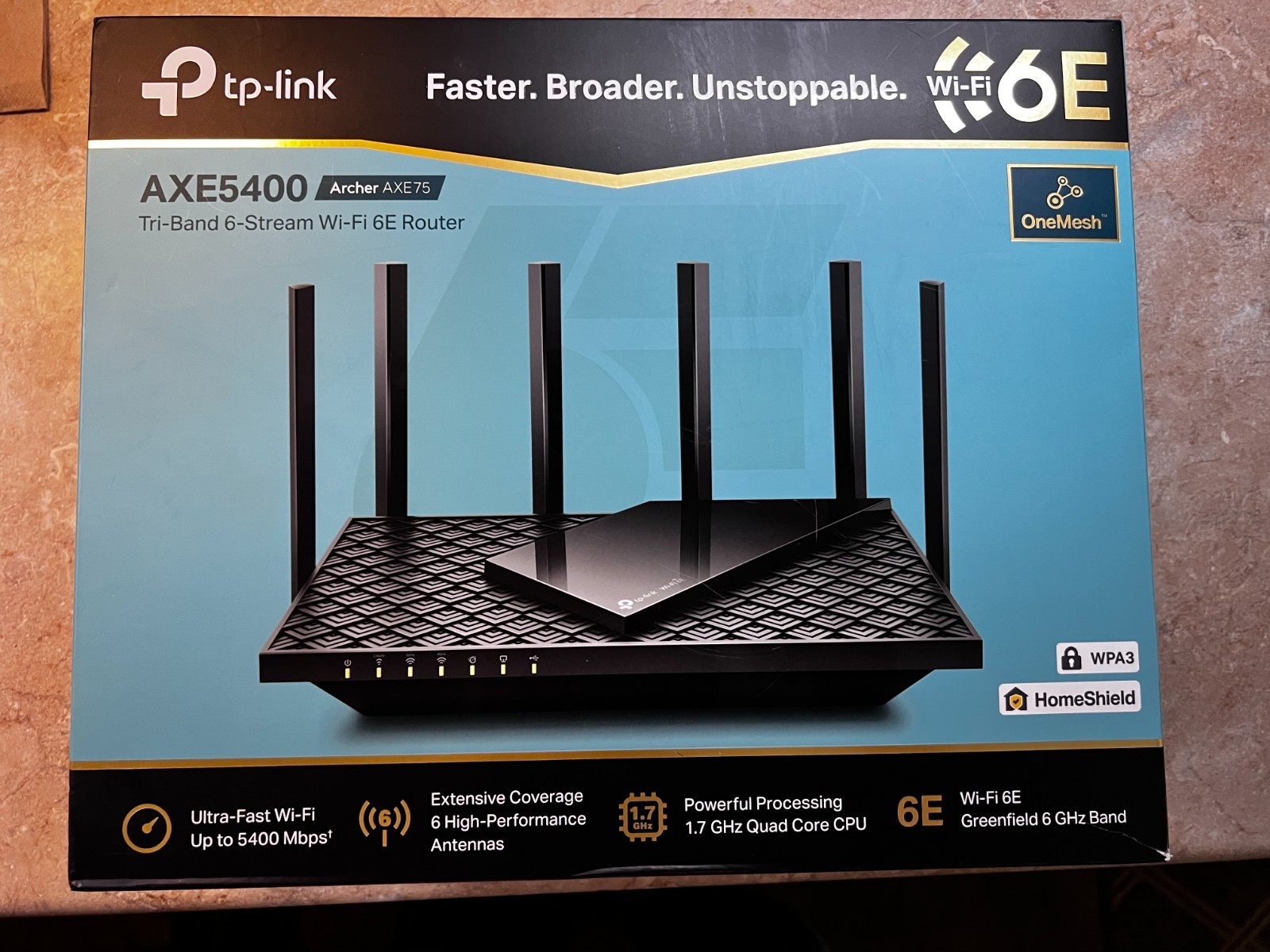 TP-Link AXE5400 Tri-Band WiFi 6E Router (Archer AXE75) New Open Box