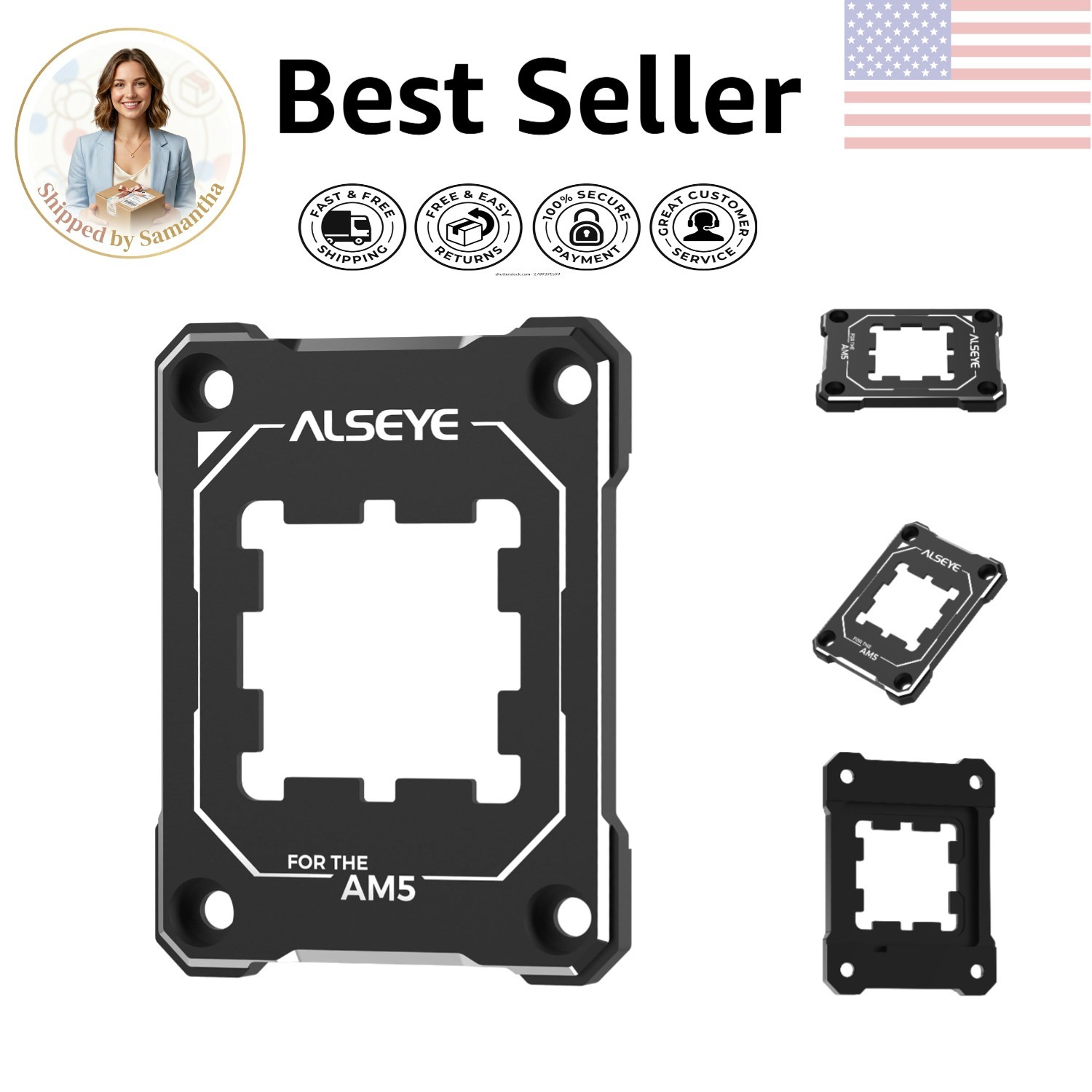 CNC Aluminum CPU Frame for AM5 - Easy Installation & Scratch-Resistant Design