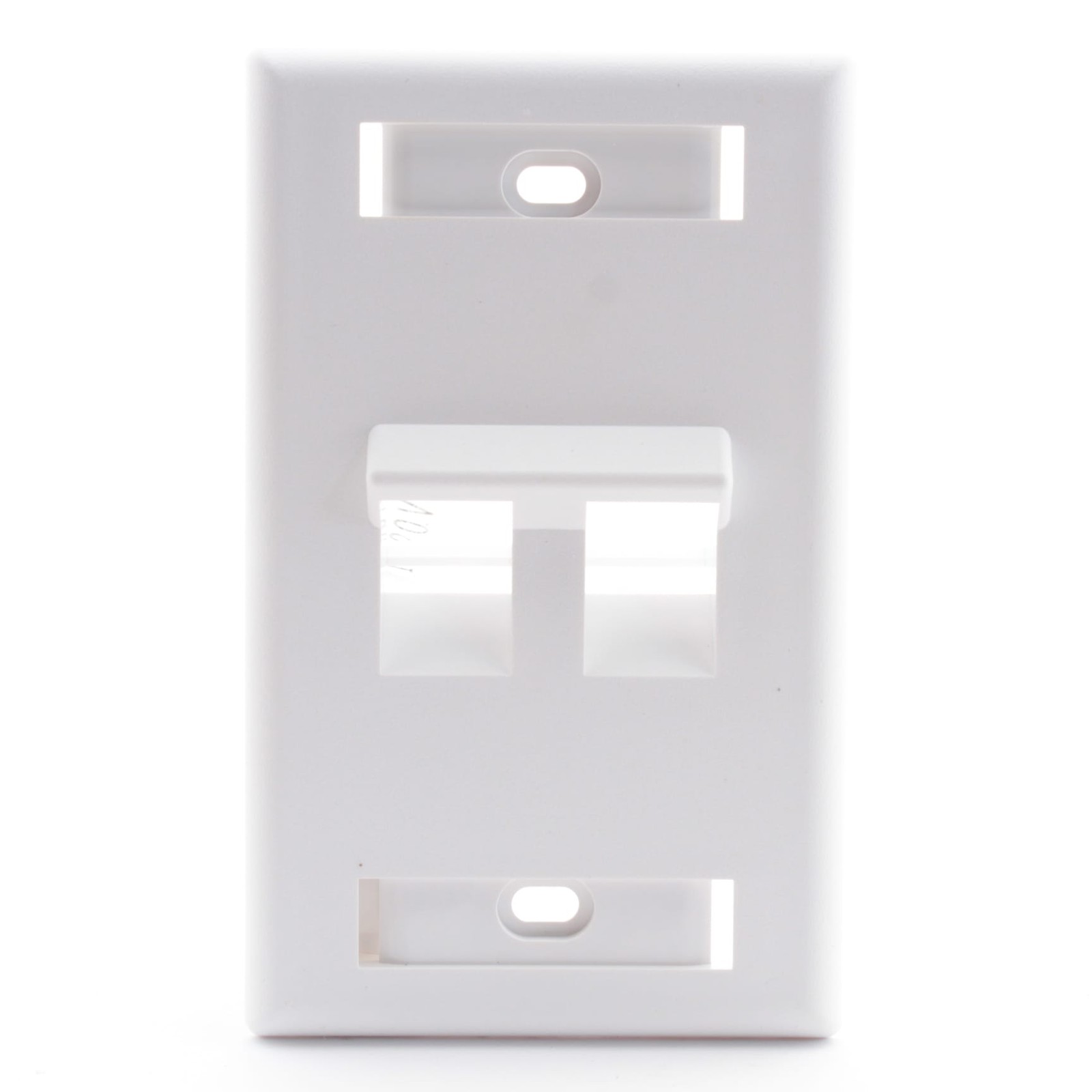Leviton 42081-2WS Angled QuickPort Wallplate w/ ID Window 2-Port Single Gang -