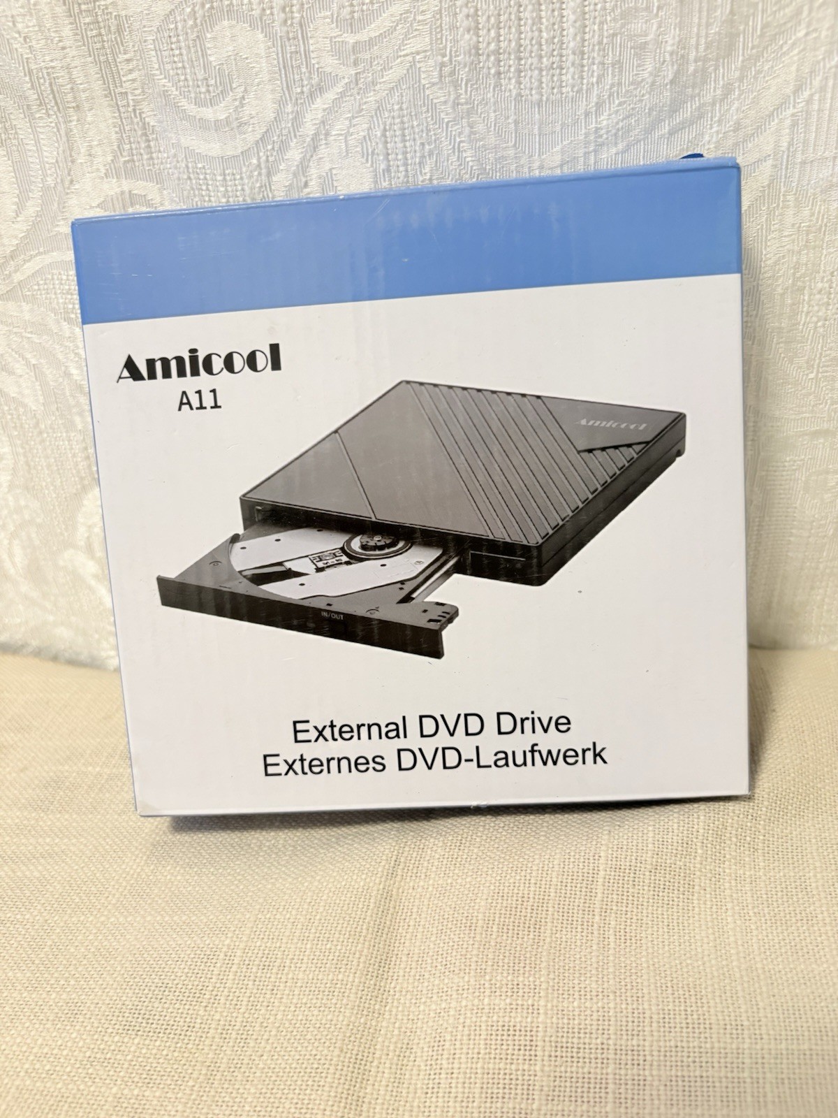 Amicool External DVD Drive USB 3.0 USB C CD Burner CD/DVD +/-RW Optical Drive A