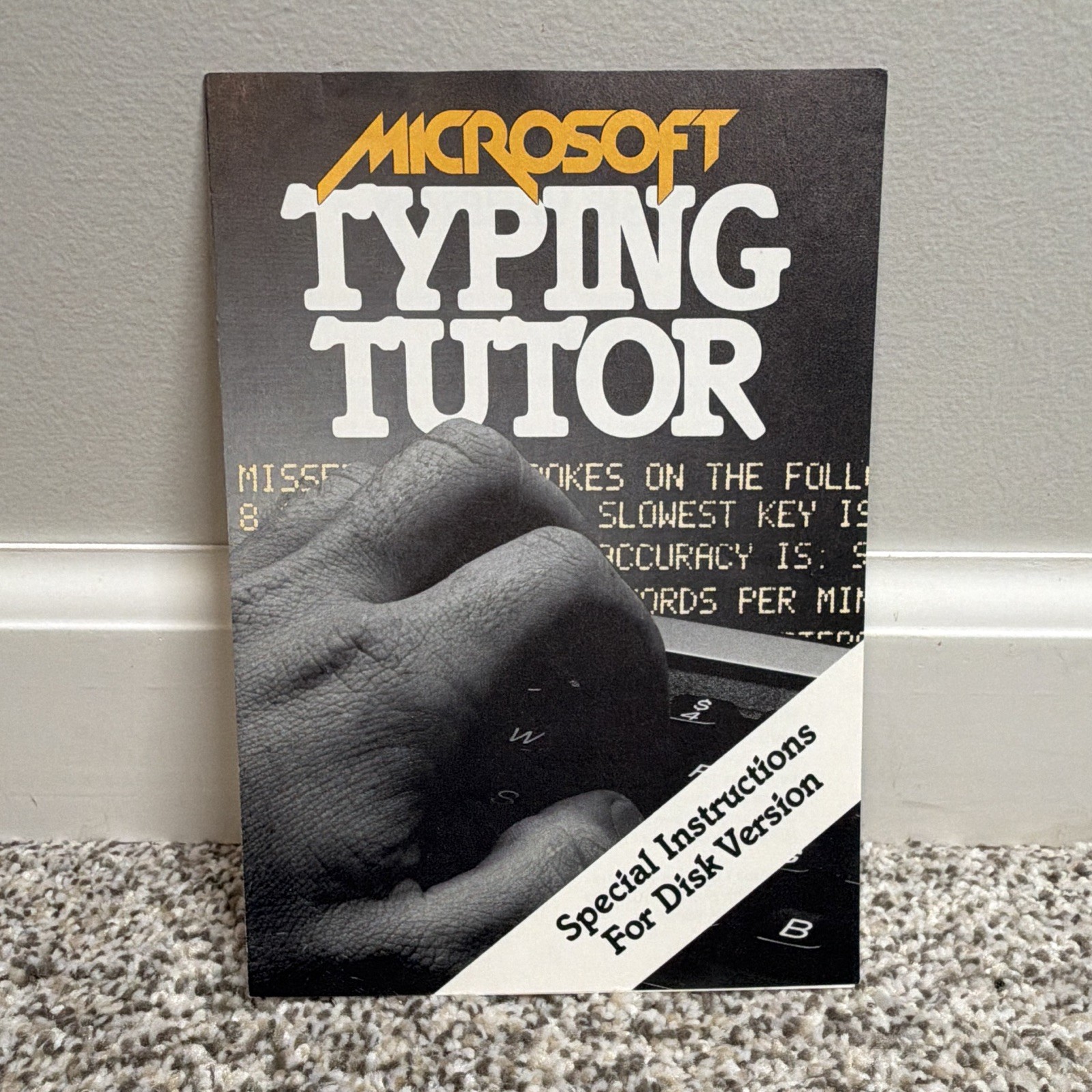Microsoft Typing Tutor Disk Version Special Instructions Manual (Vintage)