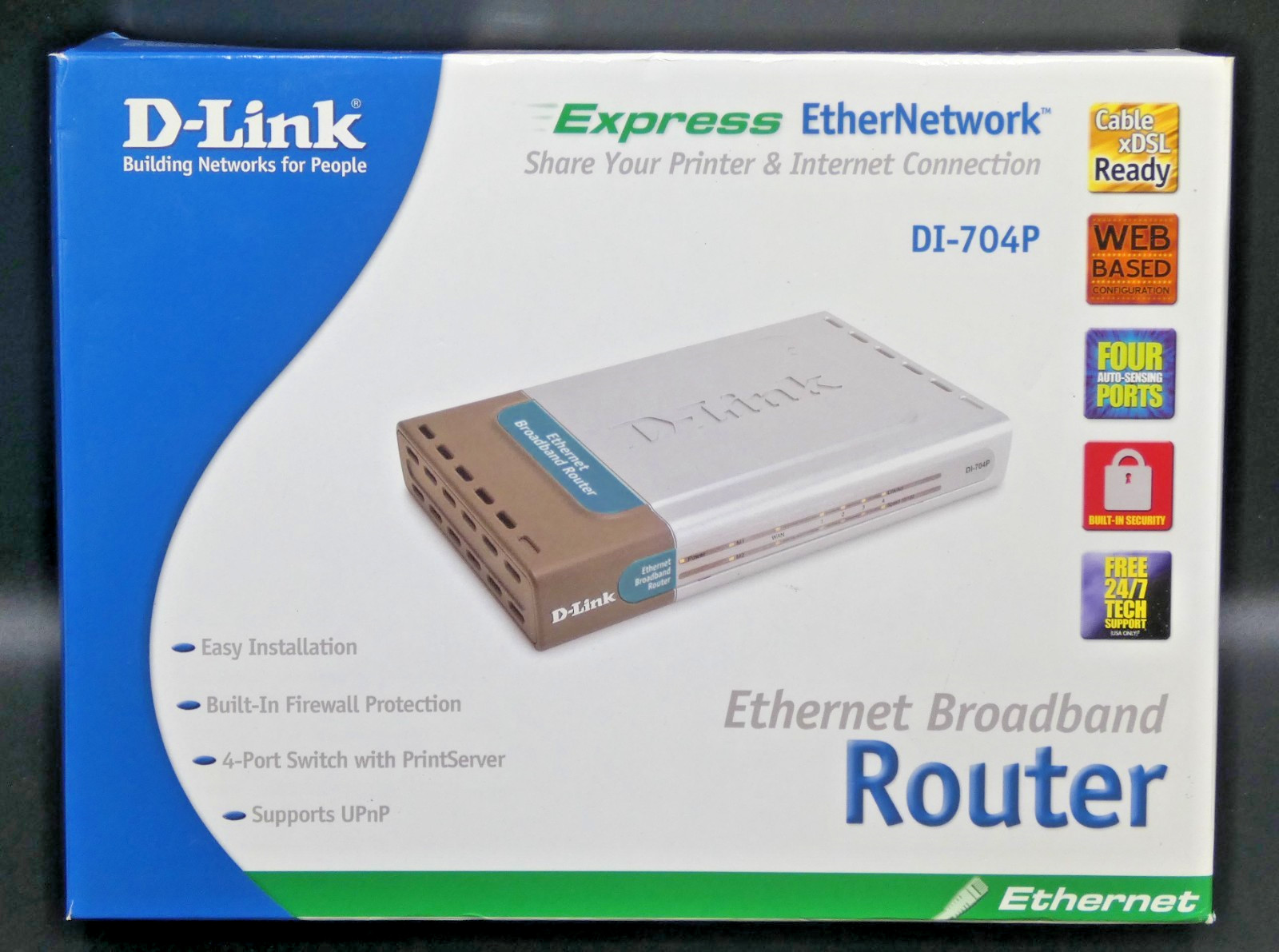 D-Link DI 704P Express Ethernet Broadband Wired Router 4-port switch Printer