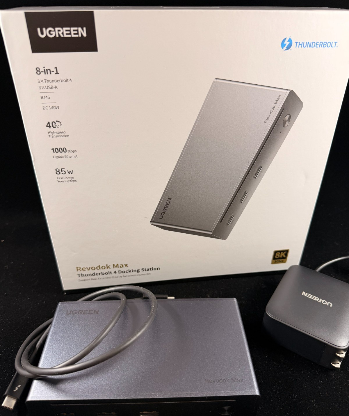 UGREEN Revodok Max 8-in-1 Thunderbolt 4 Docking Station, Dual 4K@60Hz, 3xTBT4