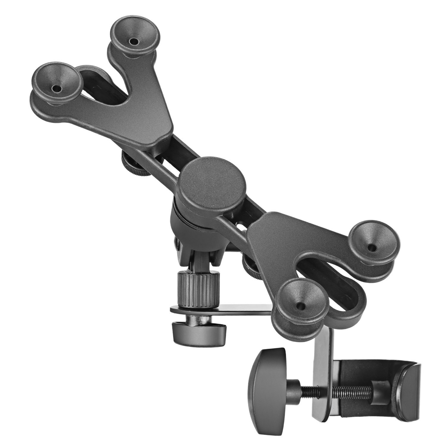 Amazon Basics Adjustable Tablet Holder for Music Stand, 7-11 inches, Black