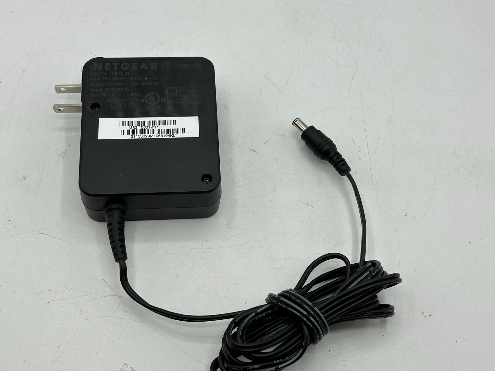 Netgear AD2003F10 19V 3.16A Power Supply AC Adapter-Part no: 332-10631-01