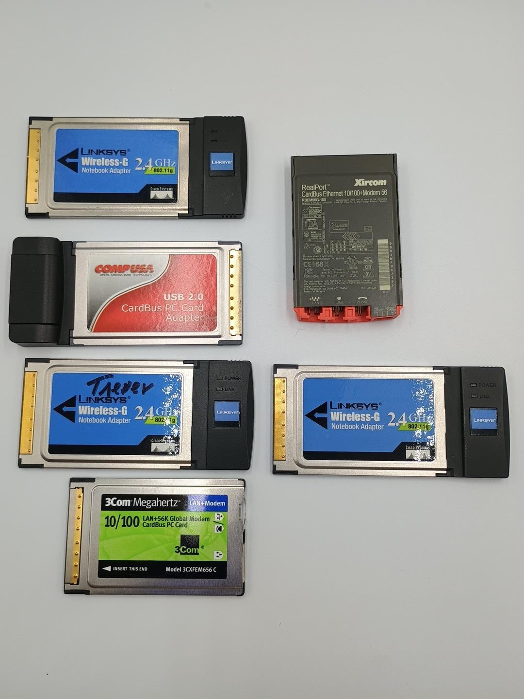 Vintage PCMCIA CardBus Lot 6 Linksys Wireless-G Xircom 3Com USB 2.0 Adapters