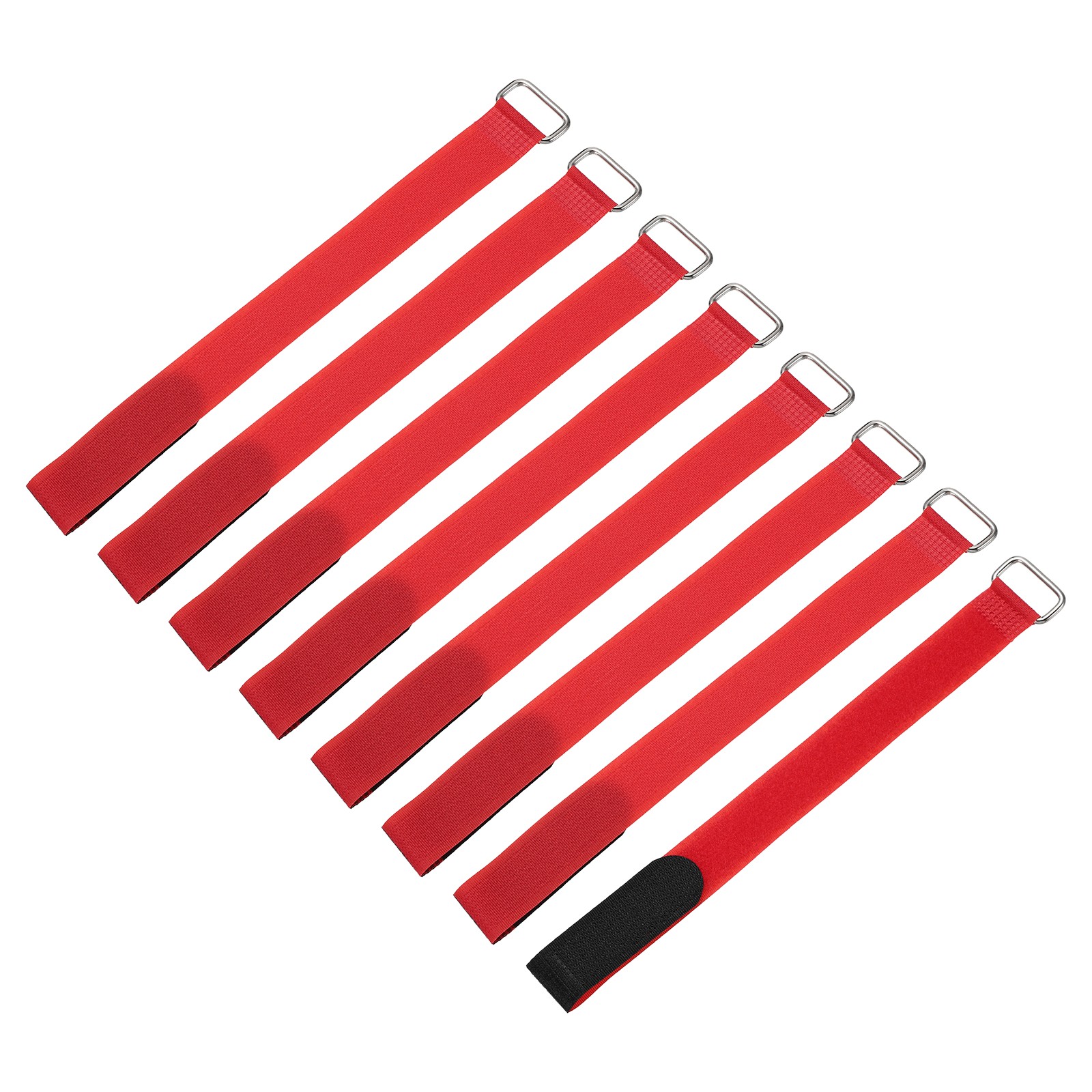 8 Pcs Red 0.8"x10" Battery Tie Down Straps Nylon Hold Down Hook Loop Straps