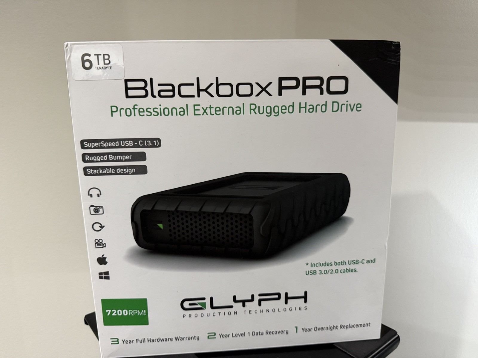 Glyph Production Technologies BlackBox Pro External Hard Drive, 6TB - Black